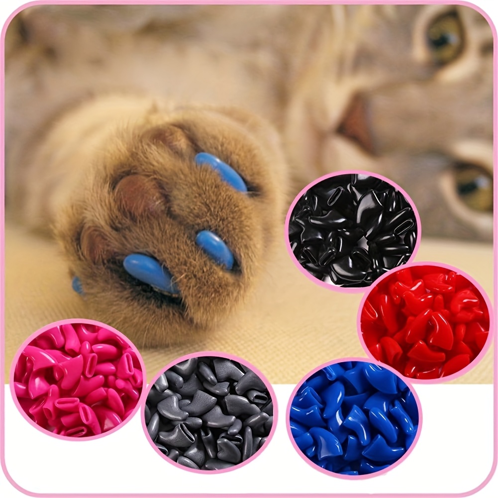 Nail Protector Rubber Caps For Cat Claws 40 Cats!) Cat Nail Caps