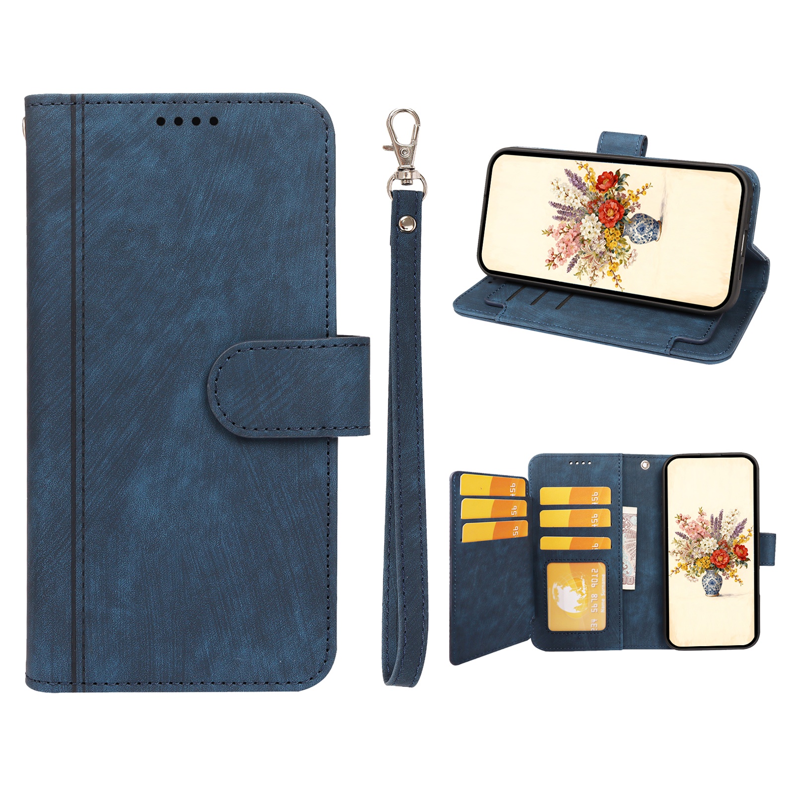 TEMU Phone Case - Suitable For Iphone 17/17 Air/17 Pro/17 Pro Max Pu Synthetic Faux Leather Phone Case Featuring A Wallet Style With Card Slot And