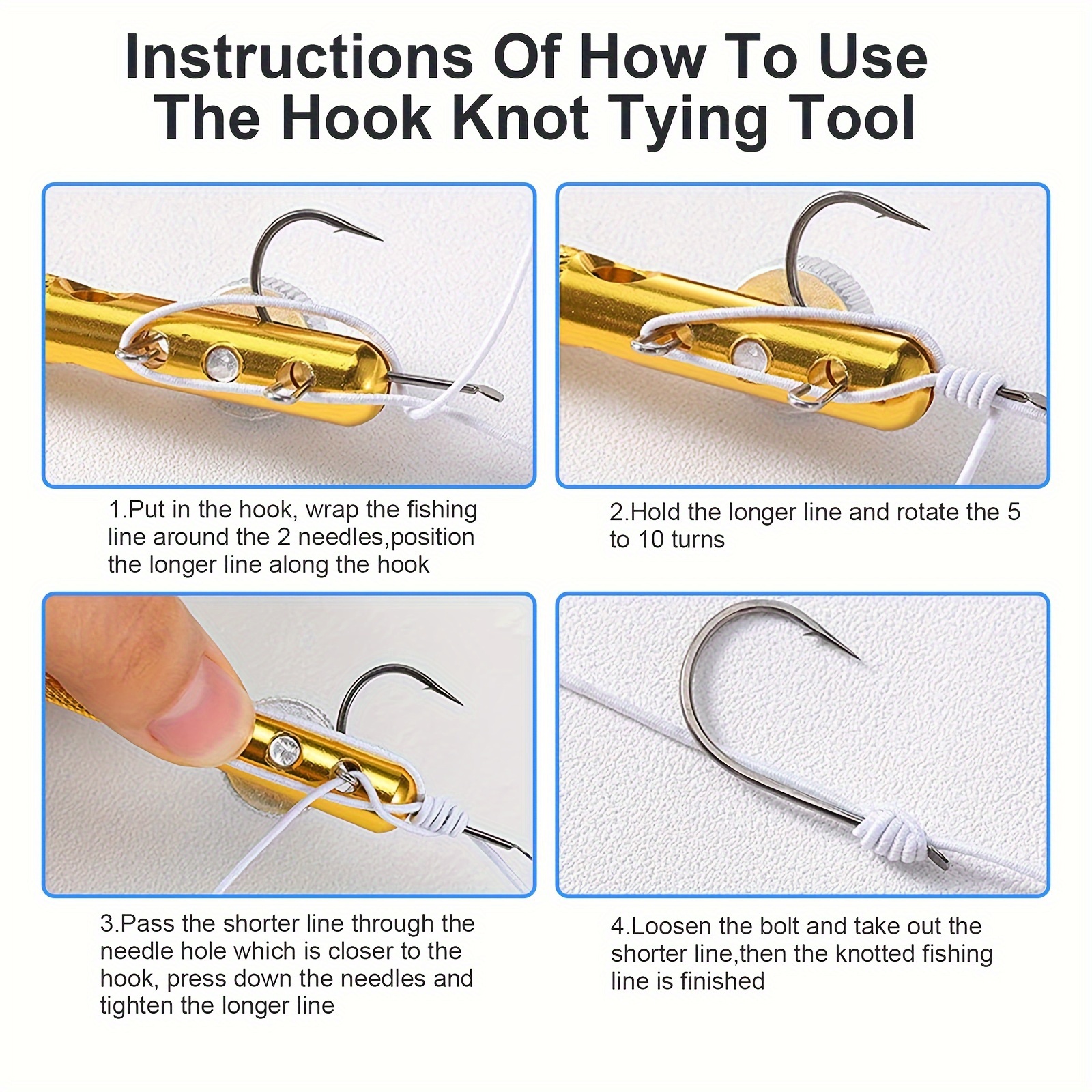 1pc metal fishing hook knotting tool dual purpose line tying - Temu