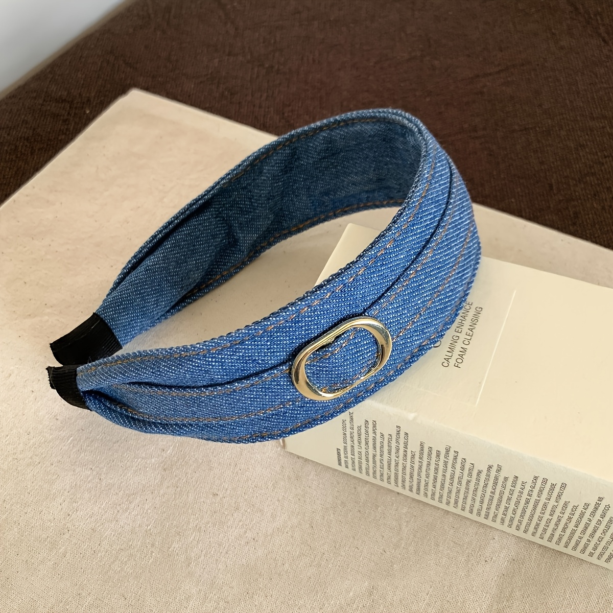 TEMU 1pc Fashionable Denim Wide Edge Headband, Trendy And Versatile For , High Headband, Versatile Temperament, ' Headband, Basic Headband, Women's