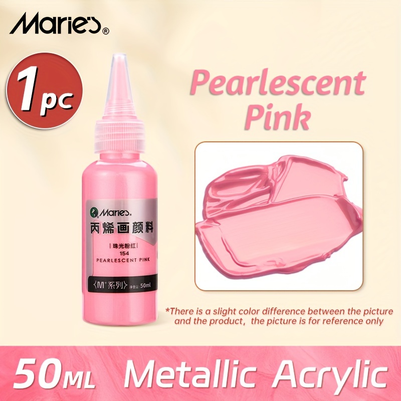 Image of Marie's Pearlescent Pink Acrylic Pigment, 50ml/1.69oz - Metallic Finish Art Supplies For Rock, Wood, Glass | Ideal For Artists & Painting Enthusiasts
