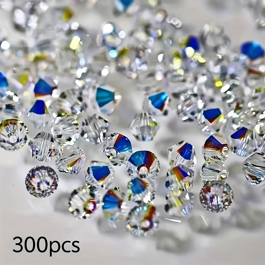Image of 300pcs 4mm Glass Beads, Suitable For Accessories, Bracelets, Necklaces, Phone Charms, And Crafts