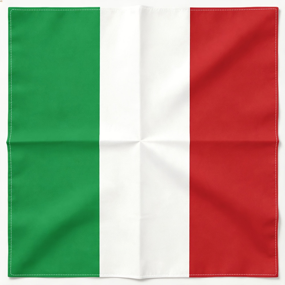 TEMU 1pc Multifunctional Square Scarf, Italian Flag Pattern Printed Square Scarf, Popular Headscarf, Unisex Fashion Neck Gaiter Scarf, Outdoor Scarf,
