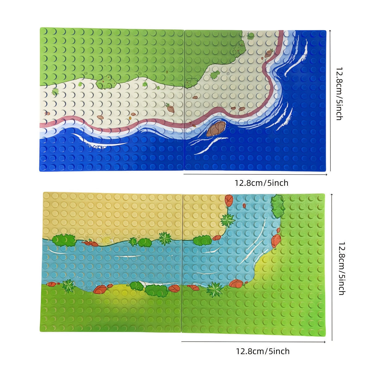 2pcs 16*16 Dots Printed Baseplate Building Blocks DIY Toys