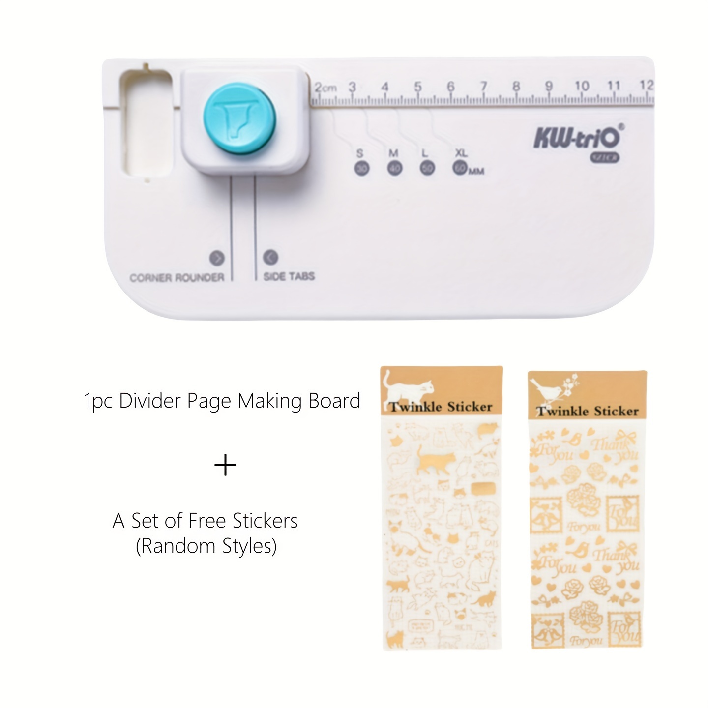 

Kw- Diy Index Divider Making Tool: Customizable Page Separator With 4 Sizes, Corner Bookmark Cutter, Suitable For Punch Dividers Of Loose Leaf Planners, Notebooks, And Craft Office Stationery