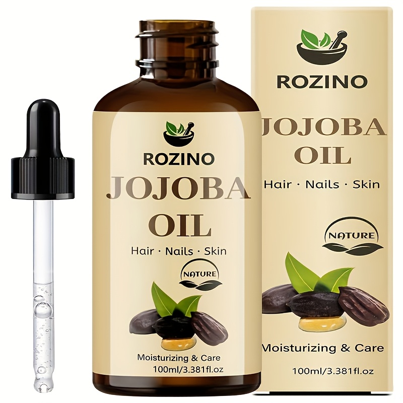 Image of 100ml Jojoba Essential Oil, Skin, Hair Care, Powerful Moisturizing, Firming And , , Soft Hair, Moisturizing, For Massage, Skin Care, Scraping, Shower, Face, Body, Nails, Hair, Eyelash Care