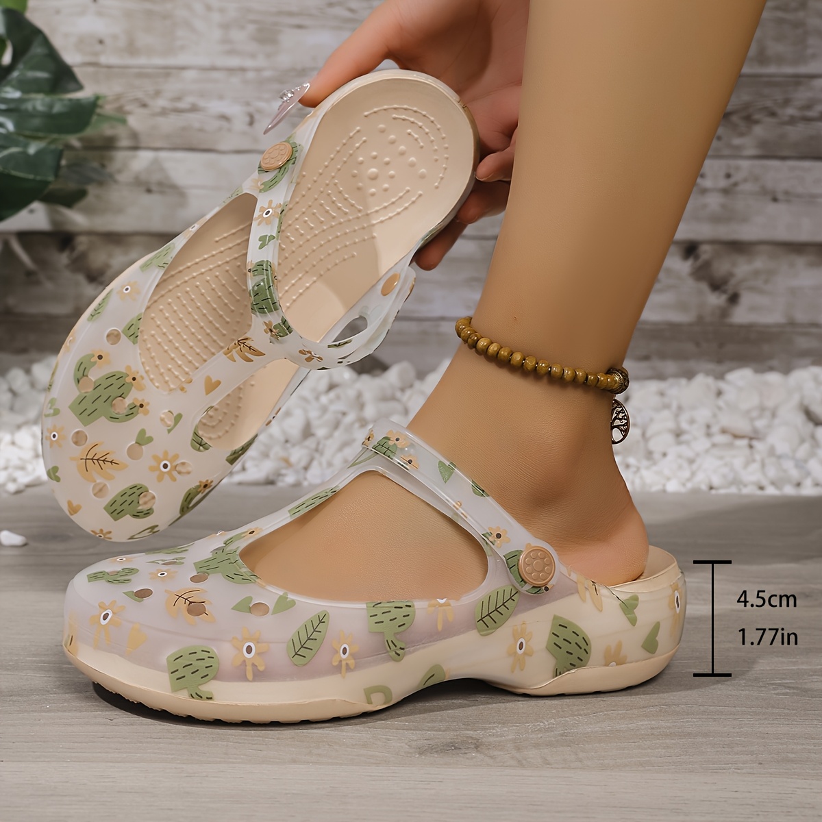 womens summer floral eva sandals anti slip platform   with soft sole round toe cushioned insole for casual   walking poolside   decorative   antislip construction Product details 1