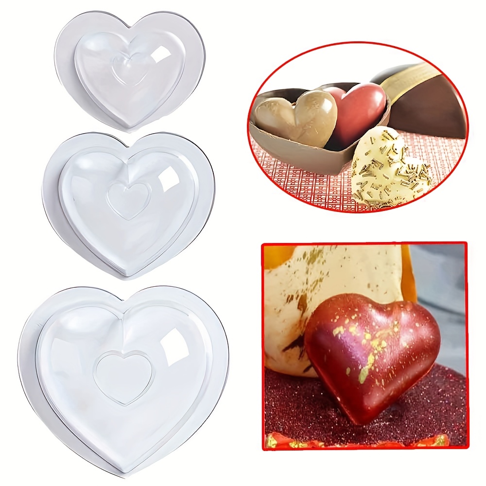 

3pcs Bpa--shaped Plastic Chocolate Molds Set, Valentine's Day Candy Making Supplies For Mother's Day & Father's Day