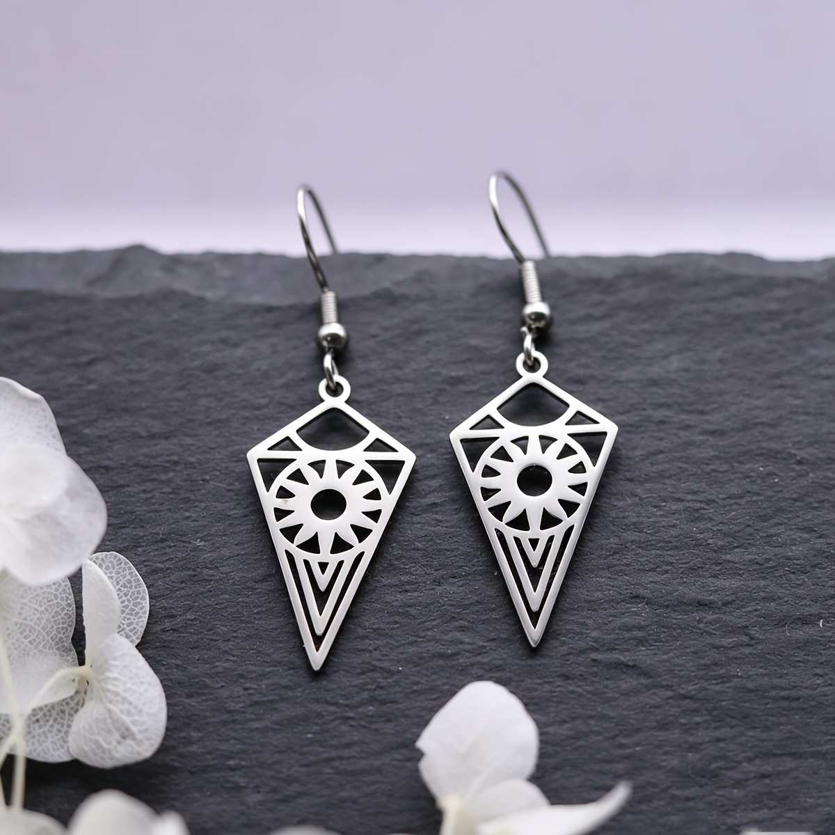 Women's Boho Chic Geometric Sunburst Tribal Dangle Earrings