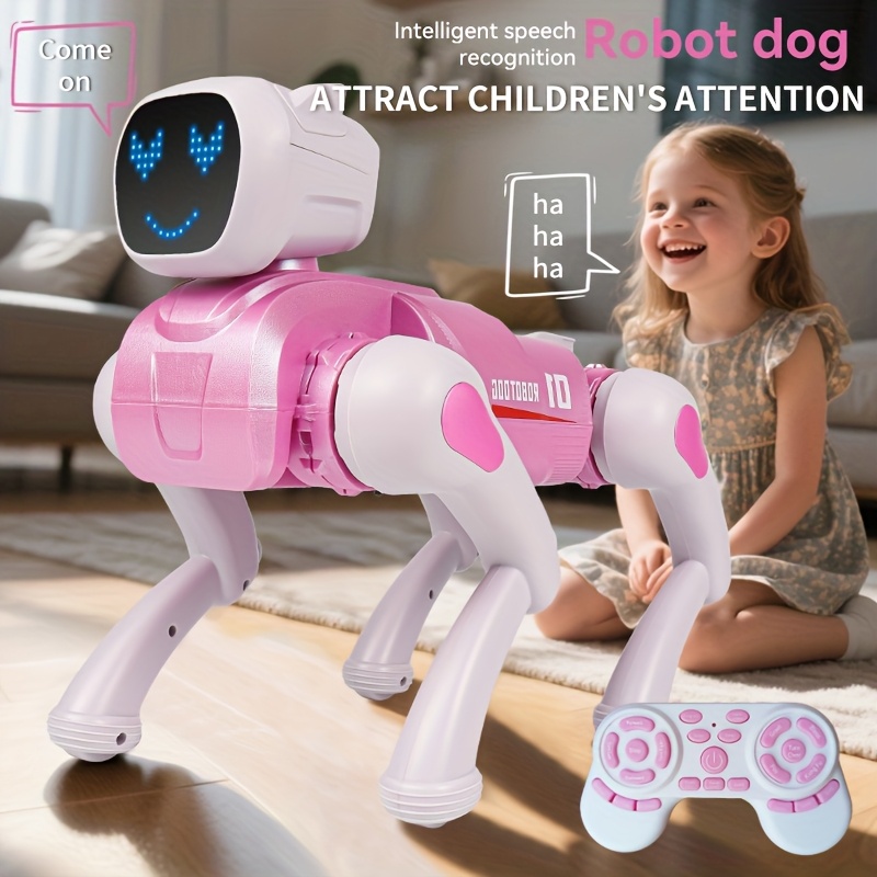 Išmanusis robotas šuo žaislas su programėle ir nuotoliniu valdymu, belaidis/belaidis/5G ryšys, programuojamas su įrašymu, 12+ iš anksto įdiegti komandos, ekspresyvus veido atpažinimas, USB įkraunamas ličio baterija maitinamas robotas augintiniui berniukams ir mergaitėms - Ide