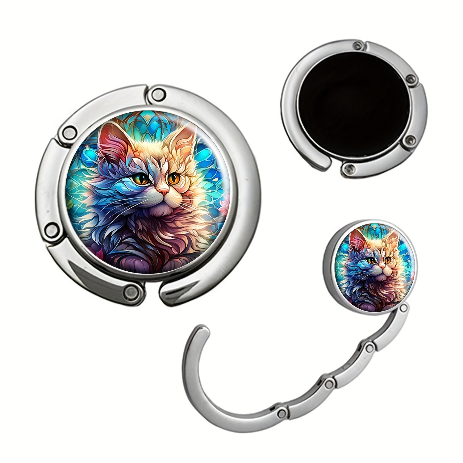 

Purse Hanger Purse Hook For Table Foldable Handbag Storage Folding Decor Table Hook Travel, Cute Cat