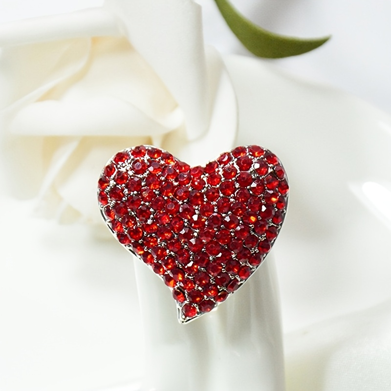 

Elegant Corsage Brooch, Red Heart Safety Pin, Clothing Scarf Hat Decoration, Gift For