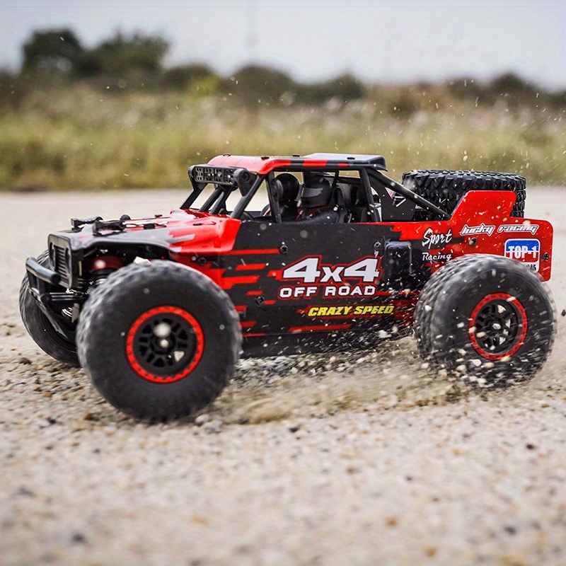 ZNLYRION 2025 Off-Road RC Car with 2 Batteries, 55KM/H Speed, Full Metal Drive Shaft & LED Lights - Multi-Function Remote Control, Durable Plastic Construction for RC Toy Enthusiasts, Vibrant Color Scheme, Sturdy Build