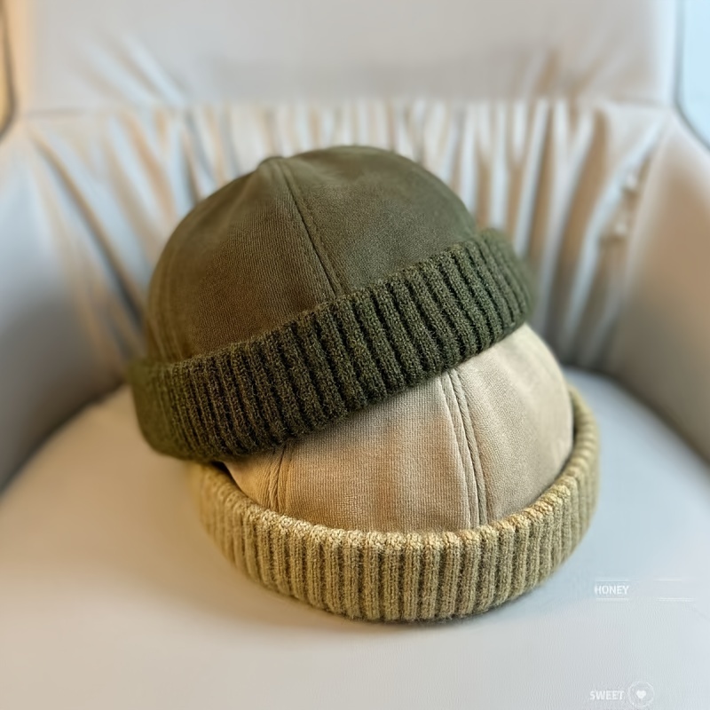 

Olive Green Knit Beret Hat With Cable Beanie - Lightweight, Warm Polyester Skull Cap For Autumn & Winter - Hip-hop , Ideal Gift, Hat Accessories