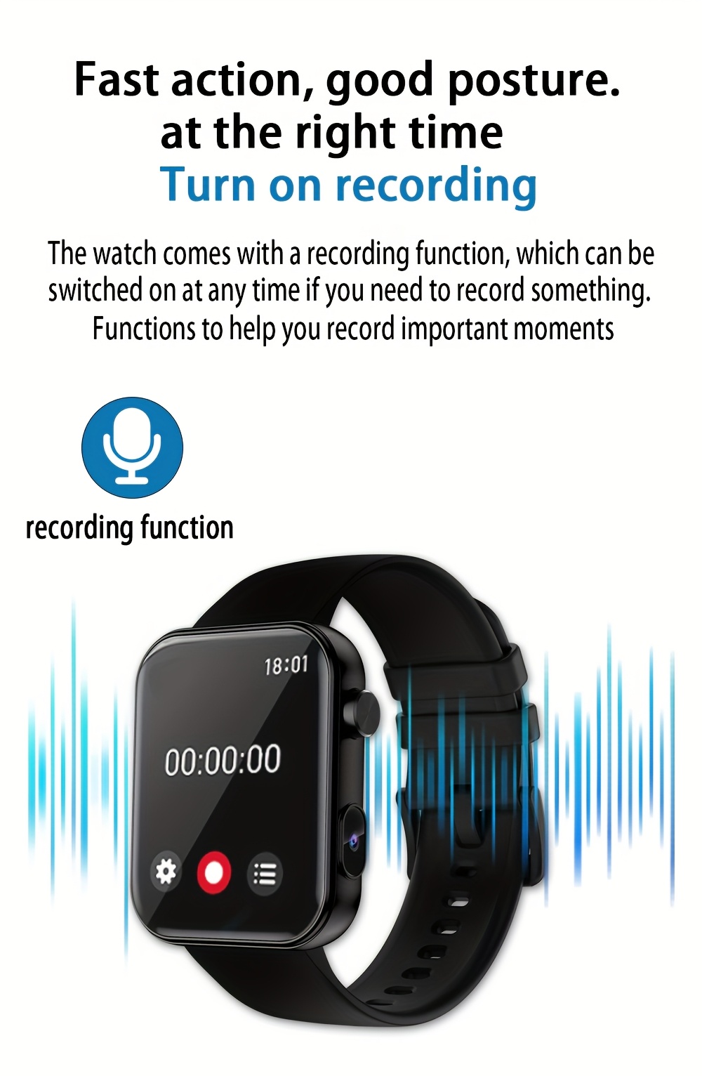 smartwatch for taking photos recording audio and recording videos in 2025   with a built in camera fashionable and sporty smartwatch wireless calling and multifunctional smartwatch Product details 3