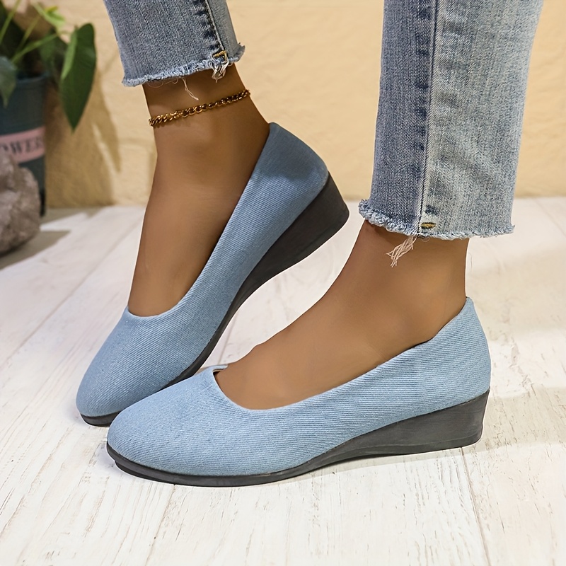 Heel Wedges To Wear With Jeans 's Slip-On Mules Low-*-Toe Shoes