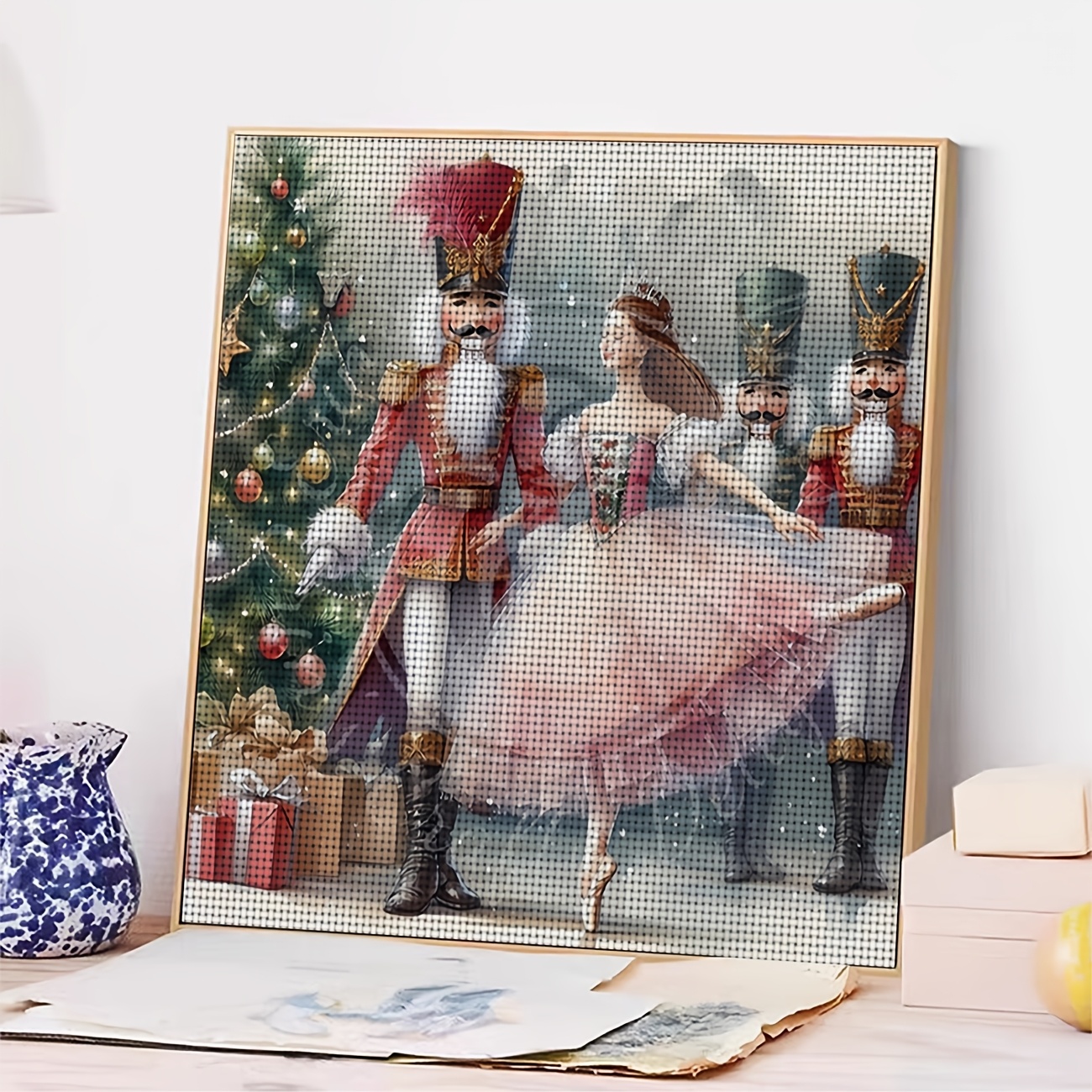 DIY Cross-Stitch Printed Kit, Ballet and Nutcracker Design