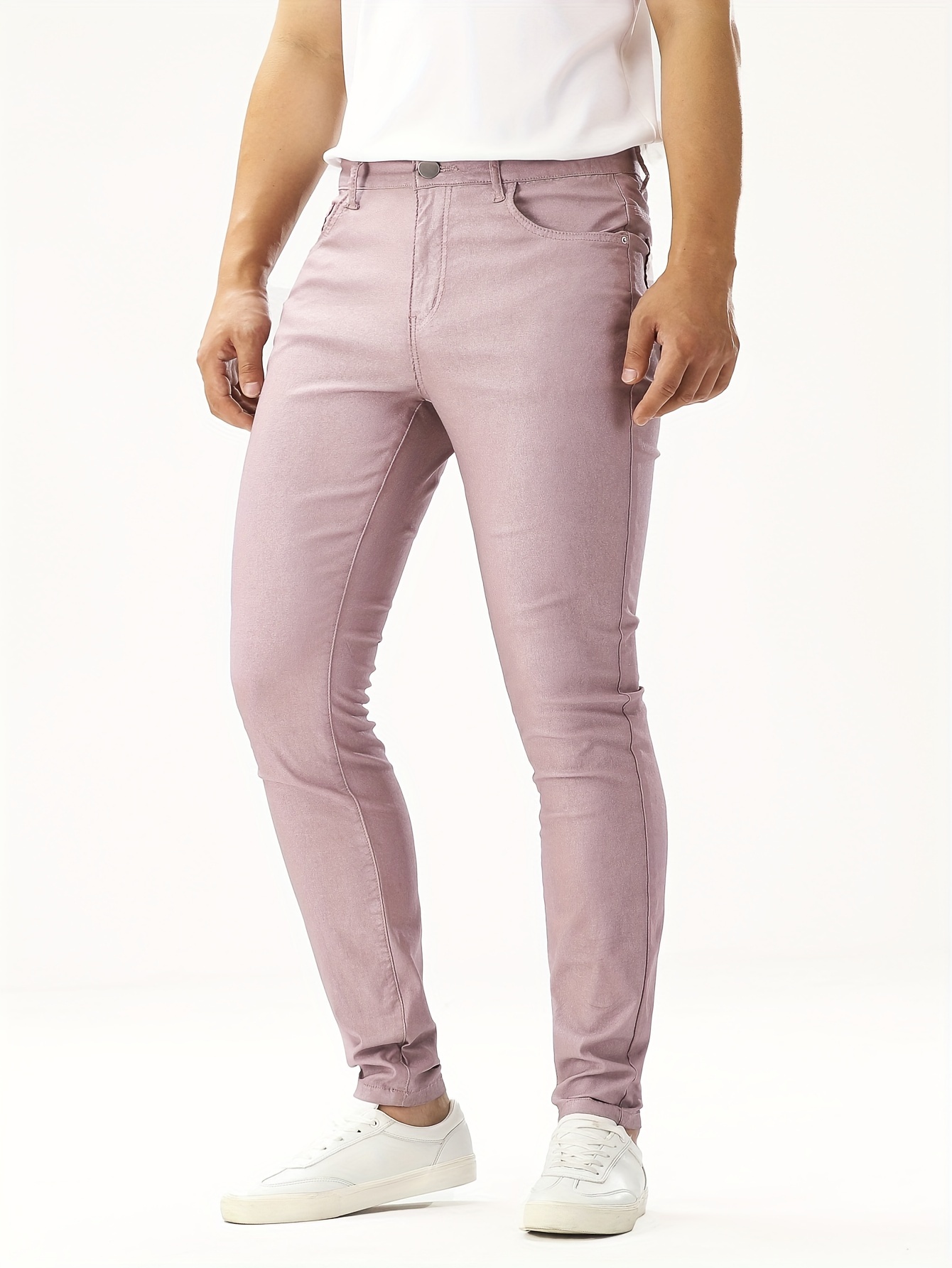 Men's Casual Skinny Jeans Chic Street Style Denim Pants