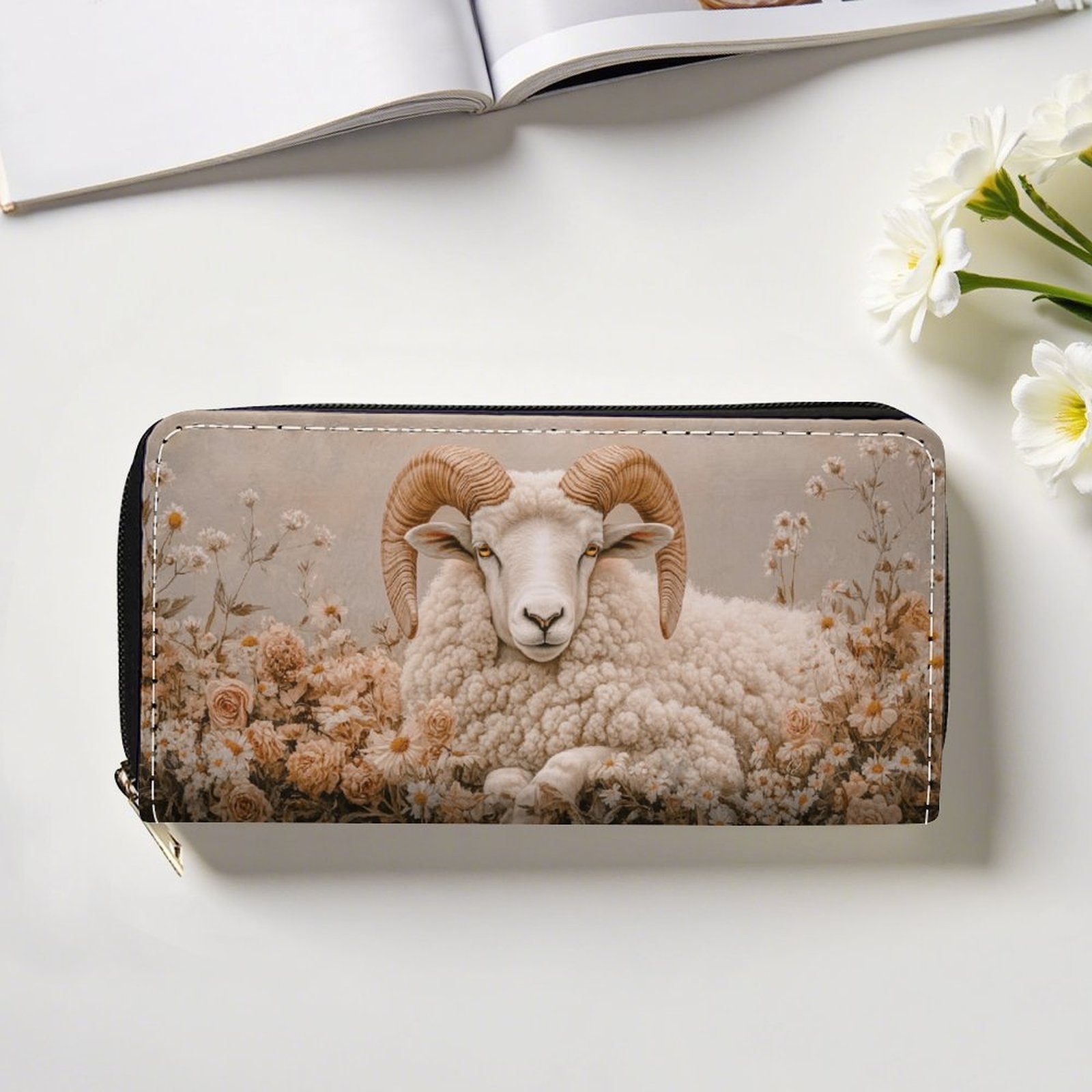1pc Women s & Men s Long Wallet with Zipper Closure - Luxury Sheep &   Design, Golden-Tone Card Holder & Coin Pocket, Multi-Functional Wallet with Zippered  -like Structure, Beige & Golden-Tan, Wipe- , Ideal Gift for Outdoor Use (Casual & Formal) - Durable & Stylish Wallet for  , Long Wallet with Card Slots & Zippered Pocket, Wallet For Women Long, Women Wallets High Quality,   Wallet For Women Cards And Cash,