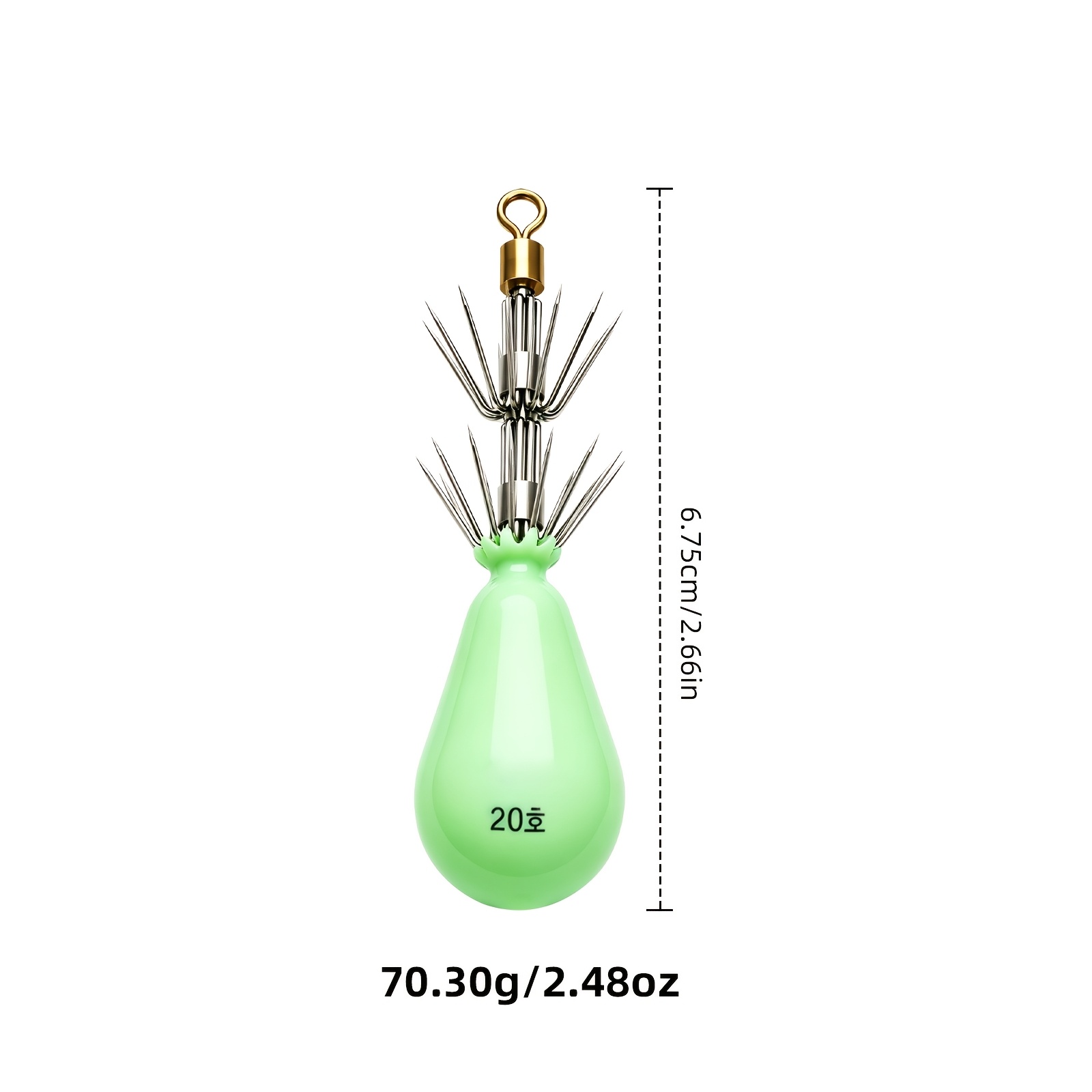 TEMU 1pc -dark Ballast Squid Hook 4 Styles Of Models Sea Fishing Boat Fishing Whistle Hook Double Layer Ten Claws Hook For Squid Octopus