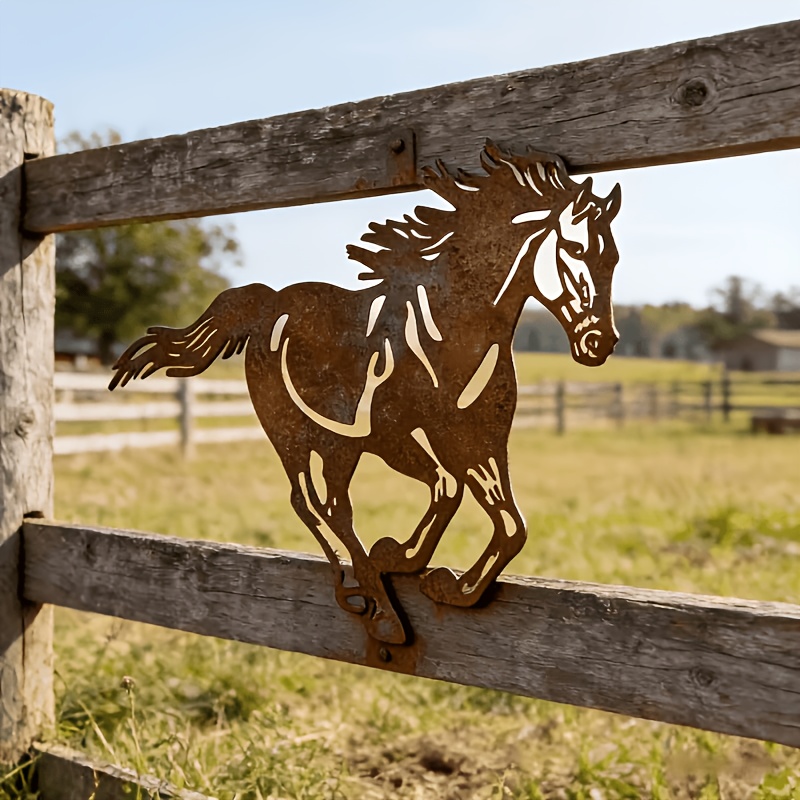 TEMU 2d Flat - 【2d Flat】 2d Flat - [2d Flat] 1pc Horse 2d Acrylic Outdoor Garden Sculpture Decor - Country Style | Western Style, Pastoral Garden