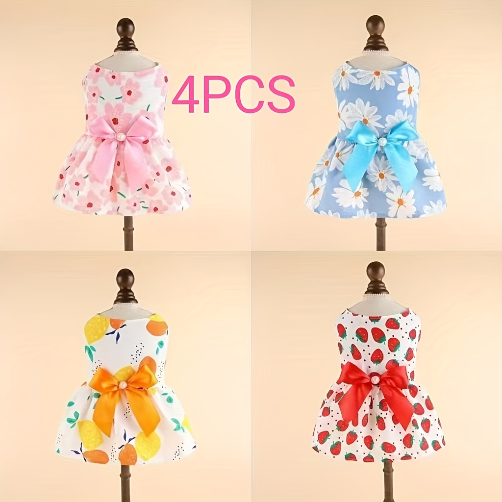 Temu – TEMU 4pcs Pet Clothing Dress, Summer Breathable And Cool Pet Dress