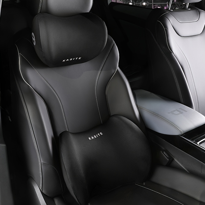 Image of A Luxurious Car Interior Set, Consisting Of A Neck Pillow And Lumbar Support. Made Of Memory Foam Material, It Has High And Features An , Enhancing The . Used As A Gift