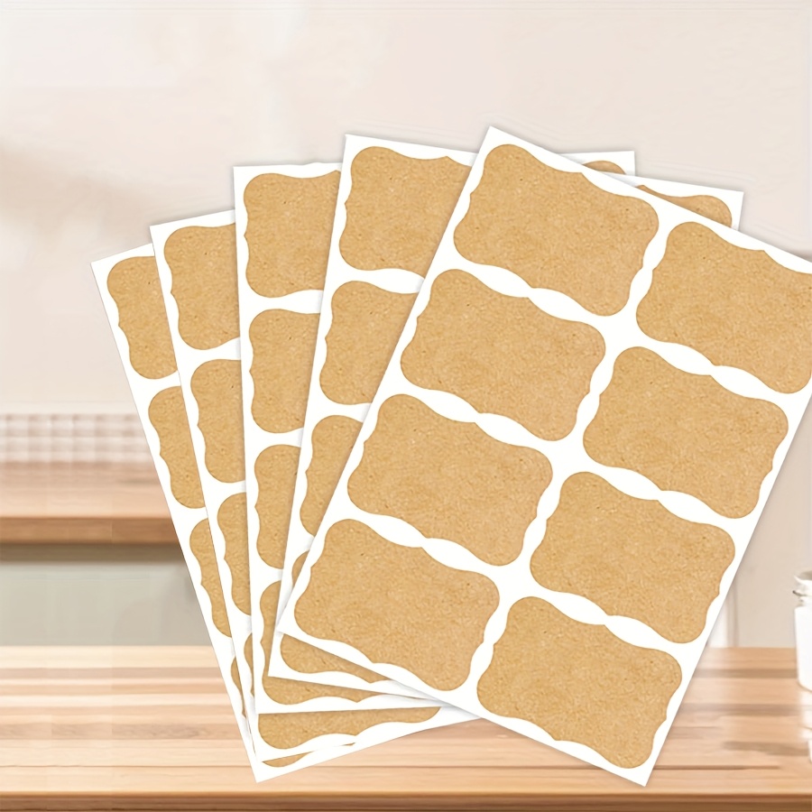 TEMU 5-sheet/40pcs Large Paper Sticker Labels, 7.5x5cm Self-adhesive Kitchen Storage Jars & Glass Bottle Organizer Labels