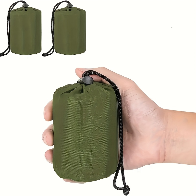 TEMU 2 Pack Warm Sleeping Bags, Lightweight Heat Reflective Pe Aluminum Foil Survival Bags, Portable Outdoor Camping Hiking Equipment, Reflective