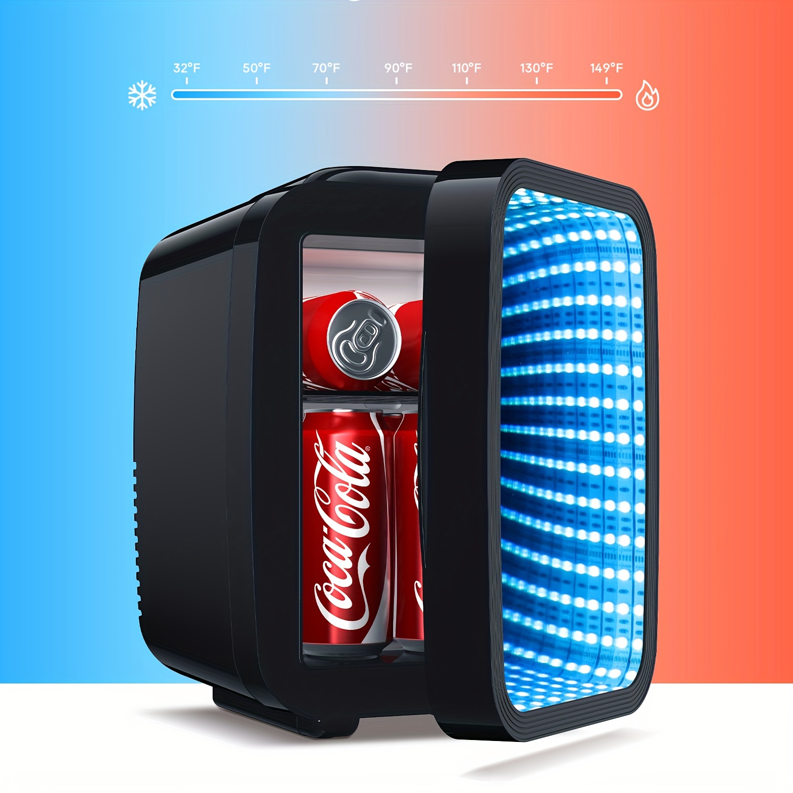 AISUTHA 4L Multifunctional Mini Refrigerator with Adjustable LED Lights for Heating And Cooling, Beauty Refrigerator, Suitable for Gaming Mini Gaming Refrigerators In Bedrooms, Offices, Game Rooms, And Cars Ideal Choice for Christmas