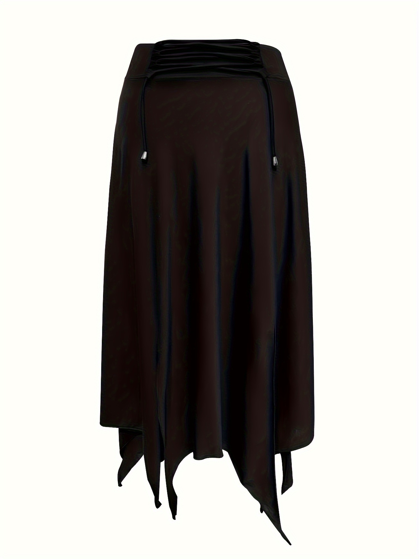Raw Hem Drawstring Skirt