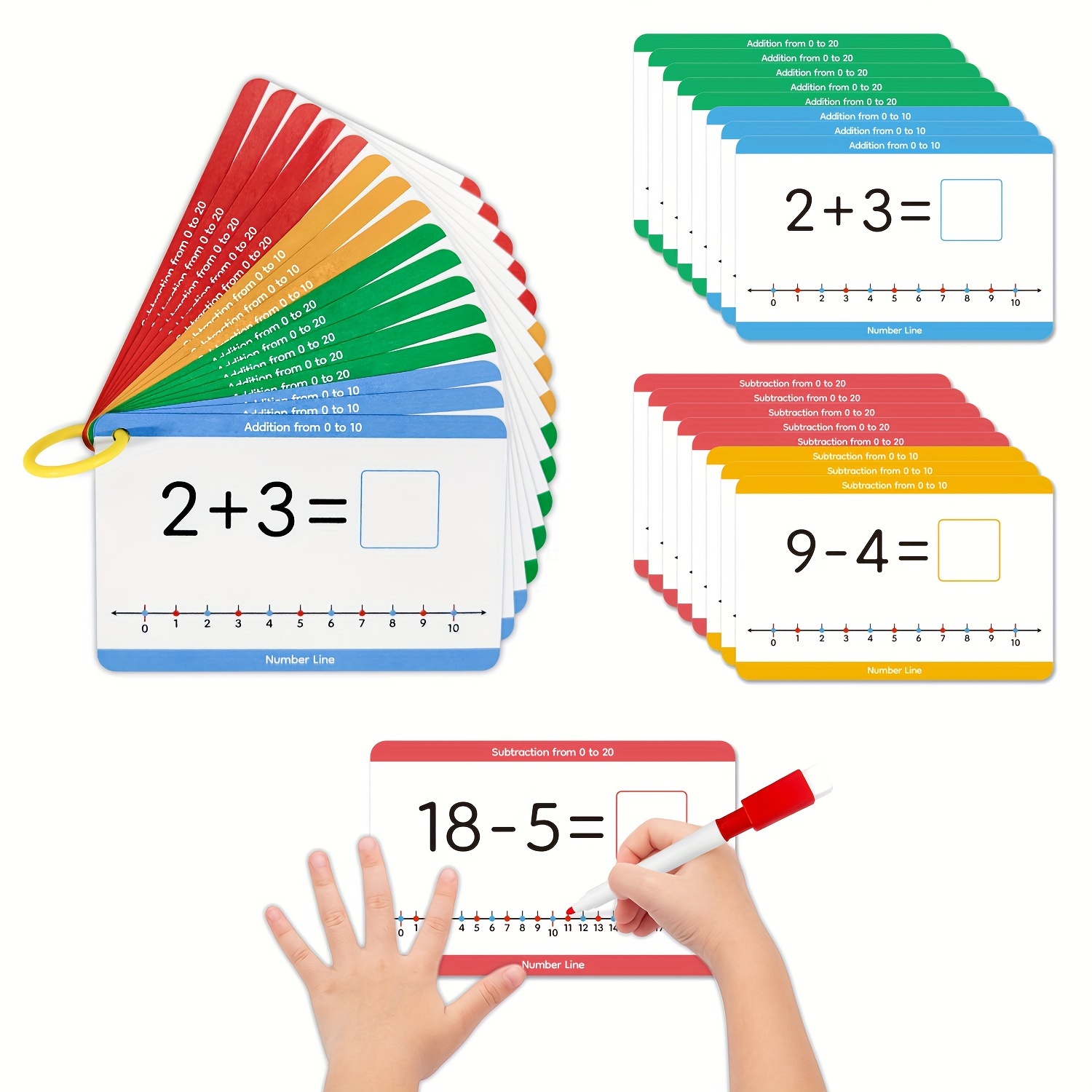 

16pcs Double- Flashcards Set - Manipulatives For , Educational & Kindergarten