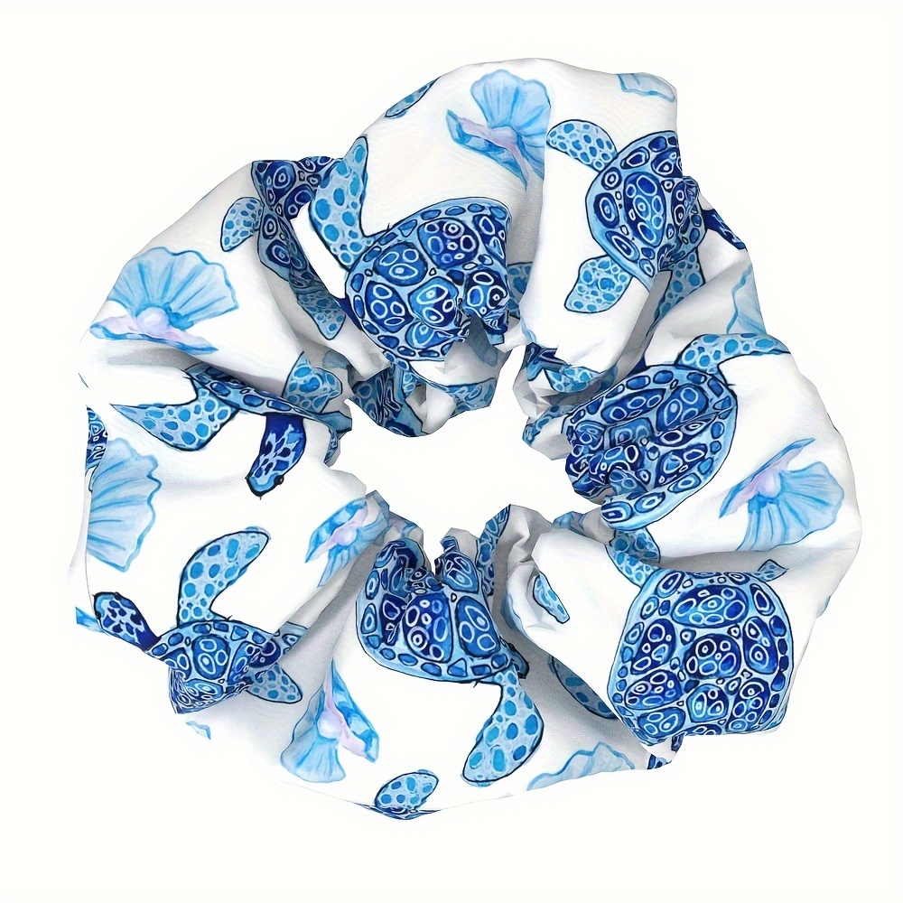 1pc Sea Turtle Pattern Large Hair Tie, High Ponytail Bun Hair Tie, High Elasticity Durable Hair Cord For Tying, Women's Fashion Hair Accessory
