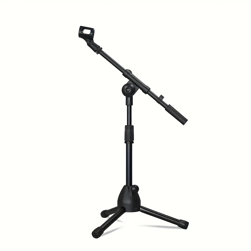 

Adjustable Floor Standing Microphone Stand For Teens - Carbon Steel, Black, Ideal For Guzheng & Musicians