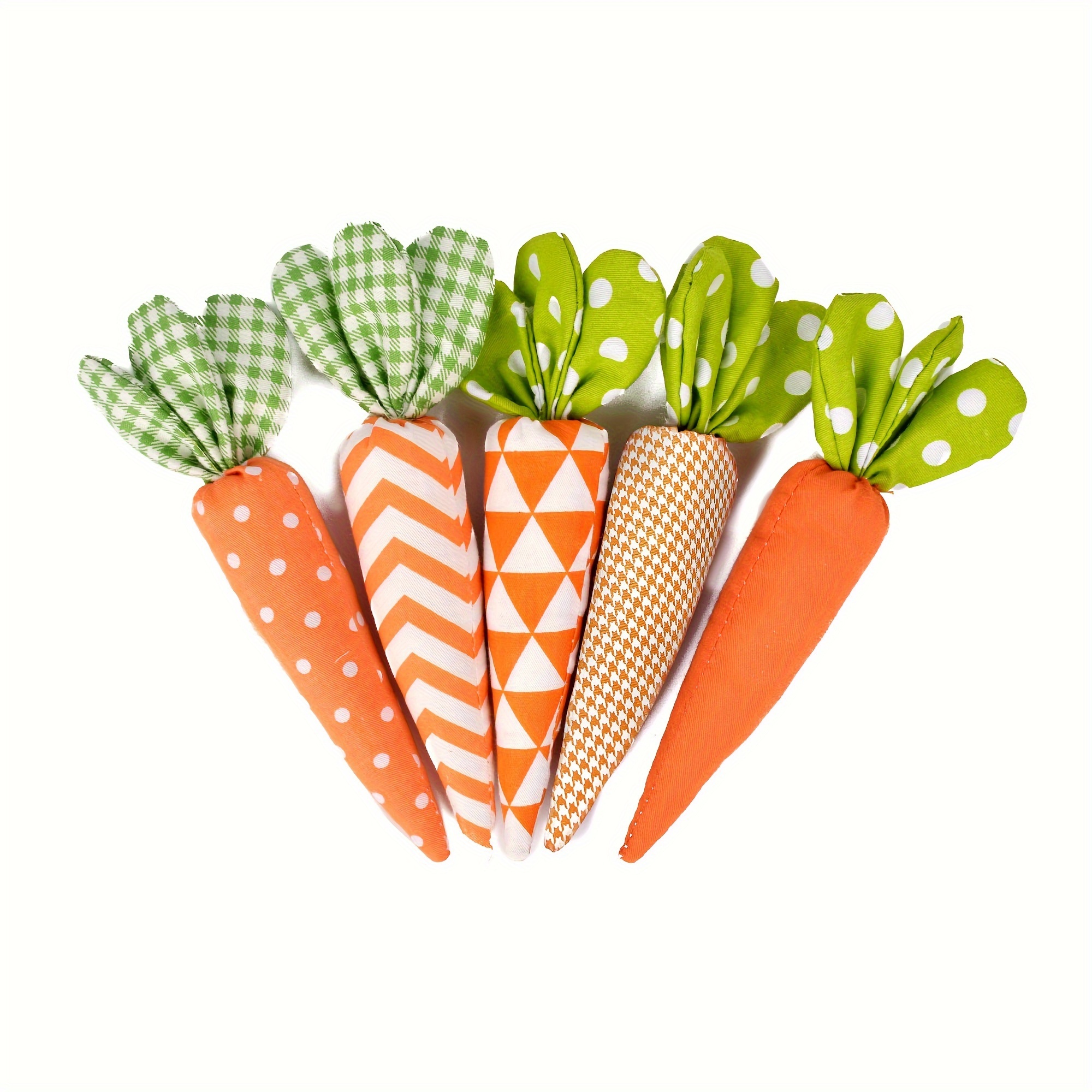 Image of 5pcs/set (1pc 5 Colors) Easter Fabric Carrot Decorative Ornaments, Home Tray Decorations, Holiday Party Supplies Decorations, Handmade Ornaments