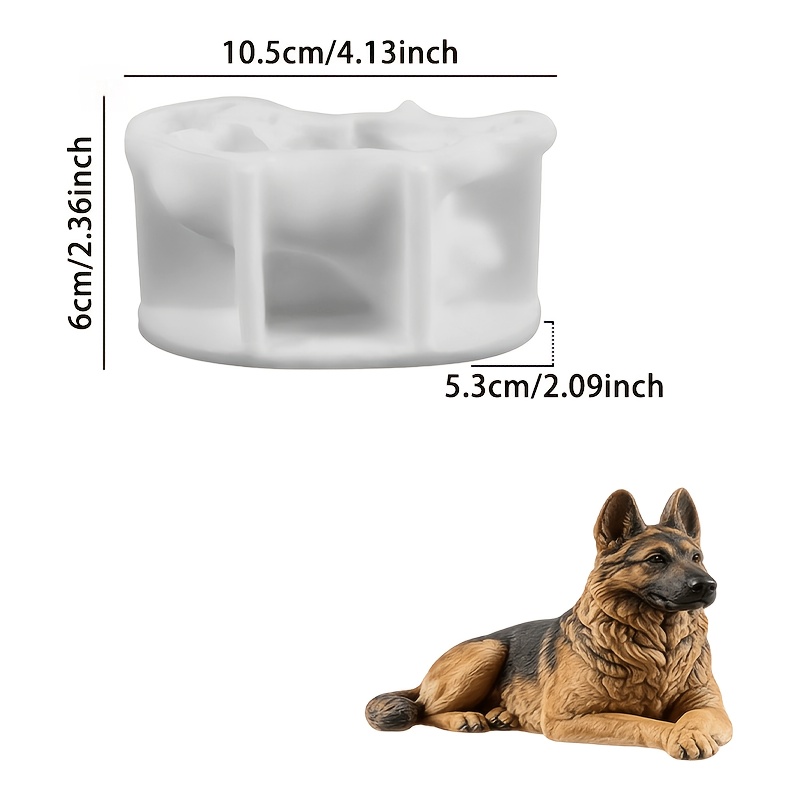 TEMU Stampo 3D per cane per resina, gesso, cera - Stampi in silicone dettagliati per per artigianato fai da te, ornamenti a in resina epossidica,