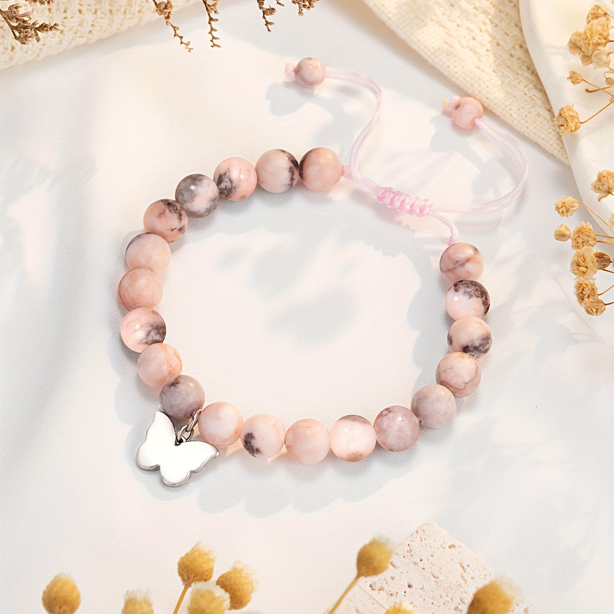 Pink Butterfly Charm Bracelet