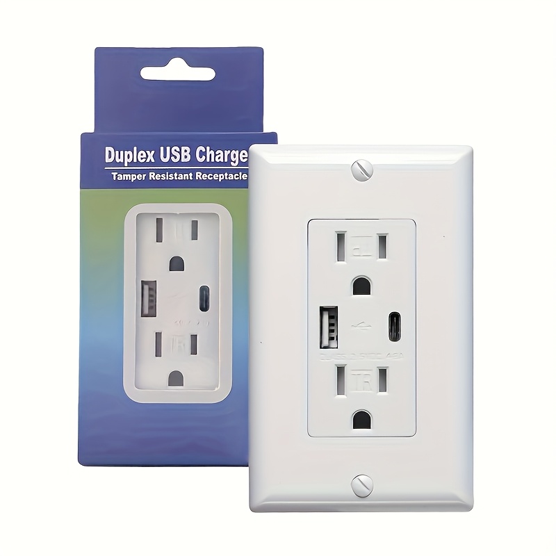 Dual USB Wall Outlet Charger - 4 AC Sockets & 2 USB Ports, 15A, Child-Safe, US Standard 2 thumbnail image