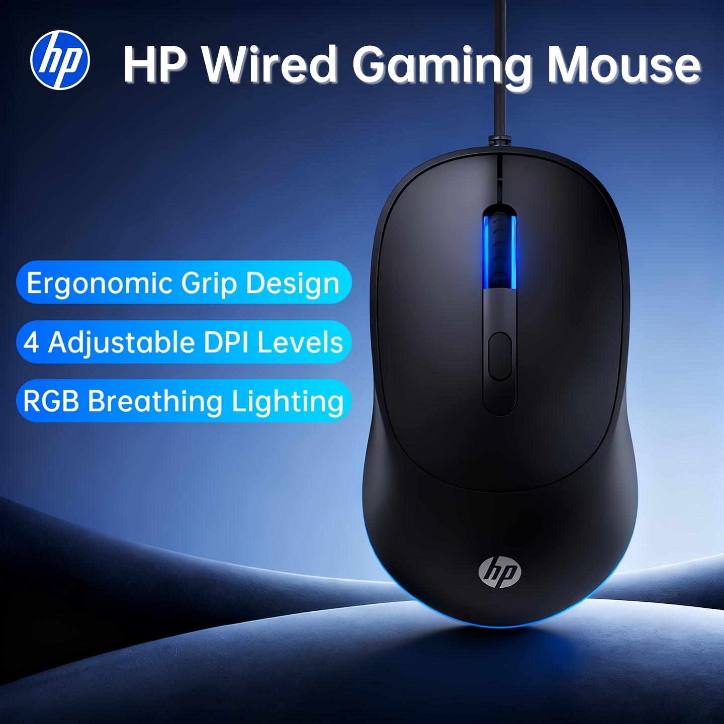 TEMU Wired Gaming Mouse With Rgb Breathing Light, Usb Computer Mouse With 4 Adjustable Dpi Levels 650/1150/1600/2700, Silent Click Buttons, Ergonomic