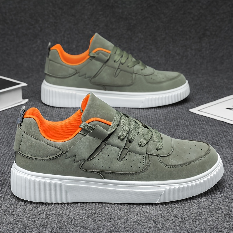 Zapatillas Ligeras y Transpirables para Hombre con Suela Acolchada de EVA y Parte Superior Sintética - Calzado Casual de Calle con Cordones, Ideal para Correr, Caminar, Tenis - Calzado Deportivo Minimalista de Punta Redonda para Atuendos Informales (Todo el Año)