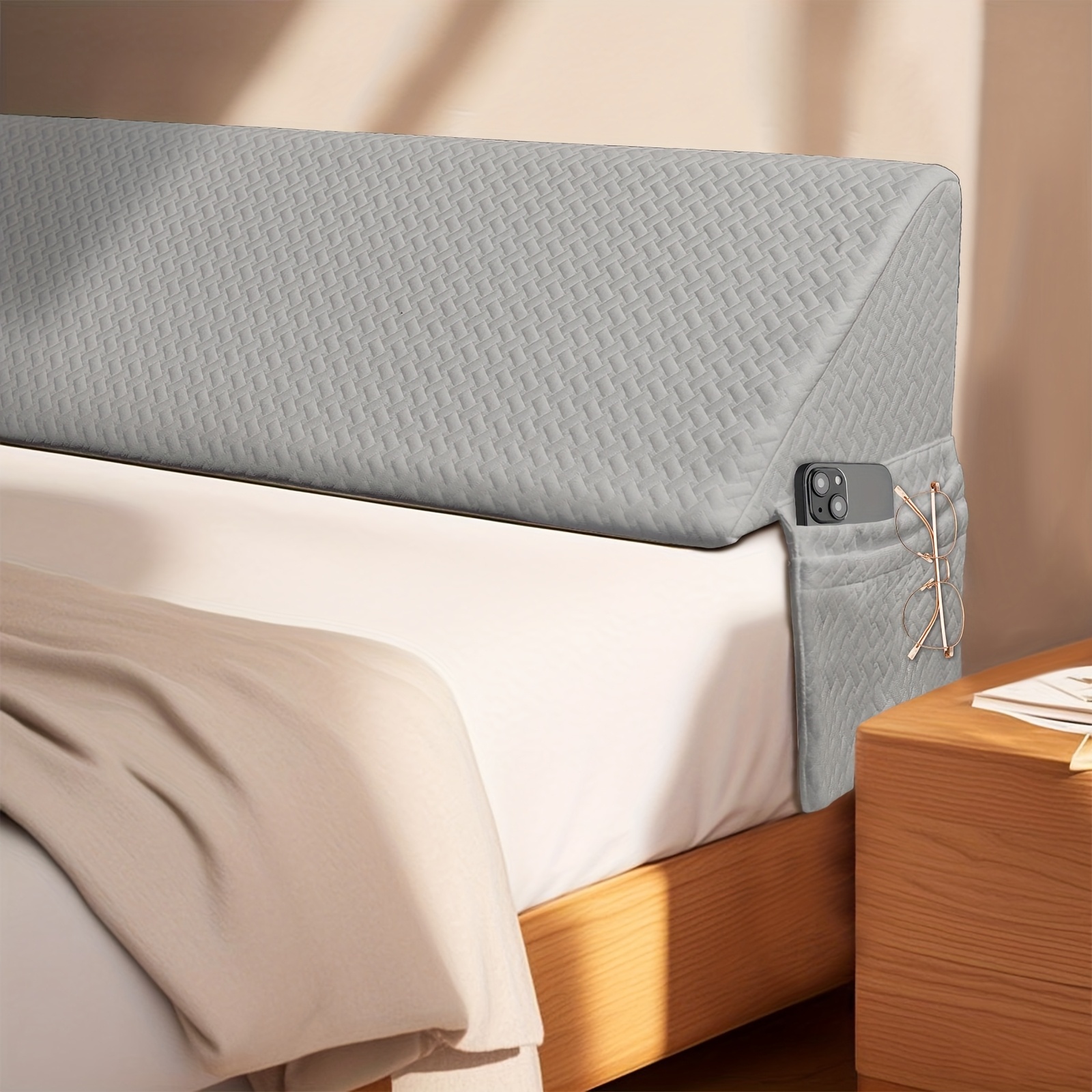 Wedge-shaped Pillow For The Bed, Nursing Support Cushions, Filler For Headboard , And Backrest Support For A Comfortable Sleep, Designed To Bedroom And Provide Sleep Support