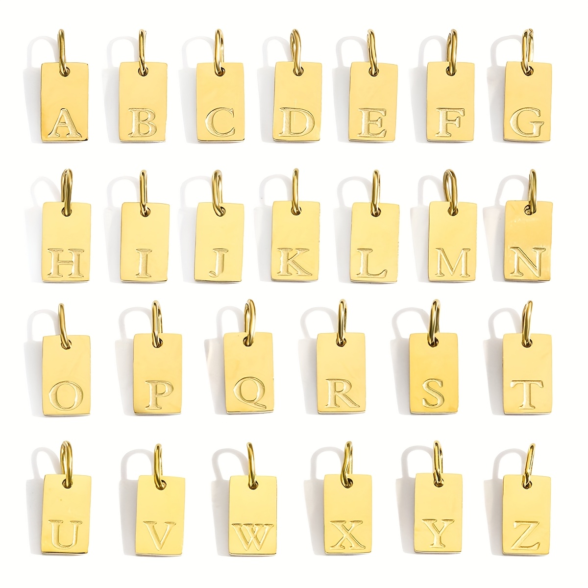 E-shop Edelstahl Minimalismus Halskette mit goldenem Buchstaben-Anhänger, Kastenkette, zarter Anfangsbuchstaben-Anhänger für Damen,