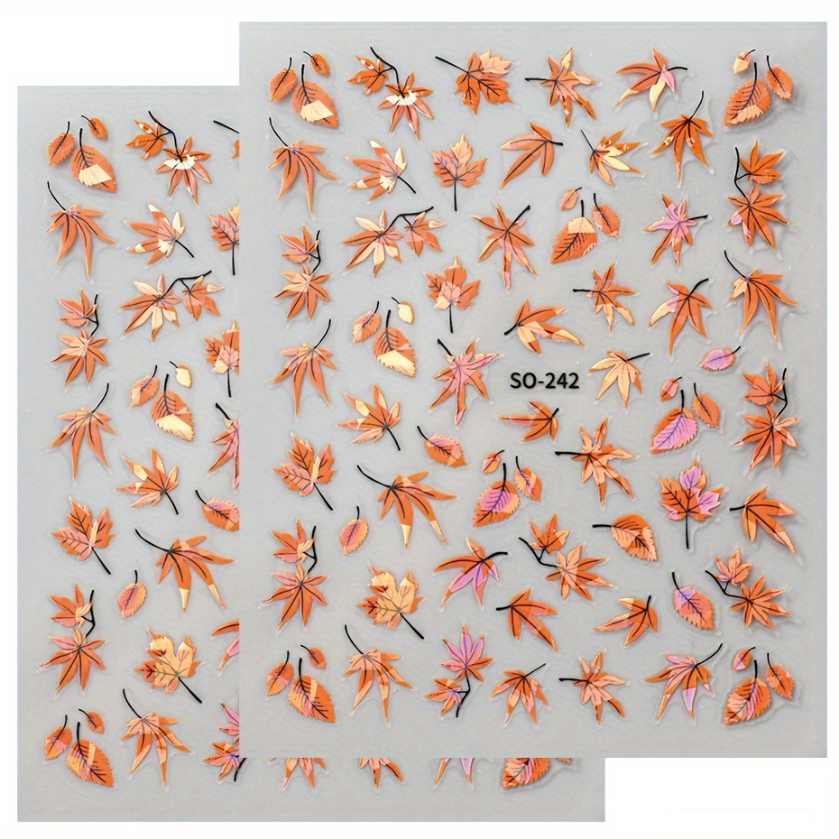 10 Blatt 3D Nagelaufkleber Mit Roten Vögeln - Selbstklebend, Für Naturnägel & Kunstnägel, DIY Nail Art