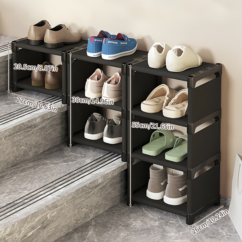 TEMU 1pc Simple Shoe Rack, Freestanding Shoe Organizer, Shoe Storage Rack, Minimalist , Ideal For , Stair Sides, Closets, And Narrow Areas, Shoe Rack