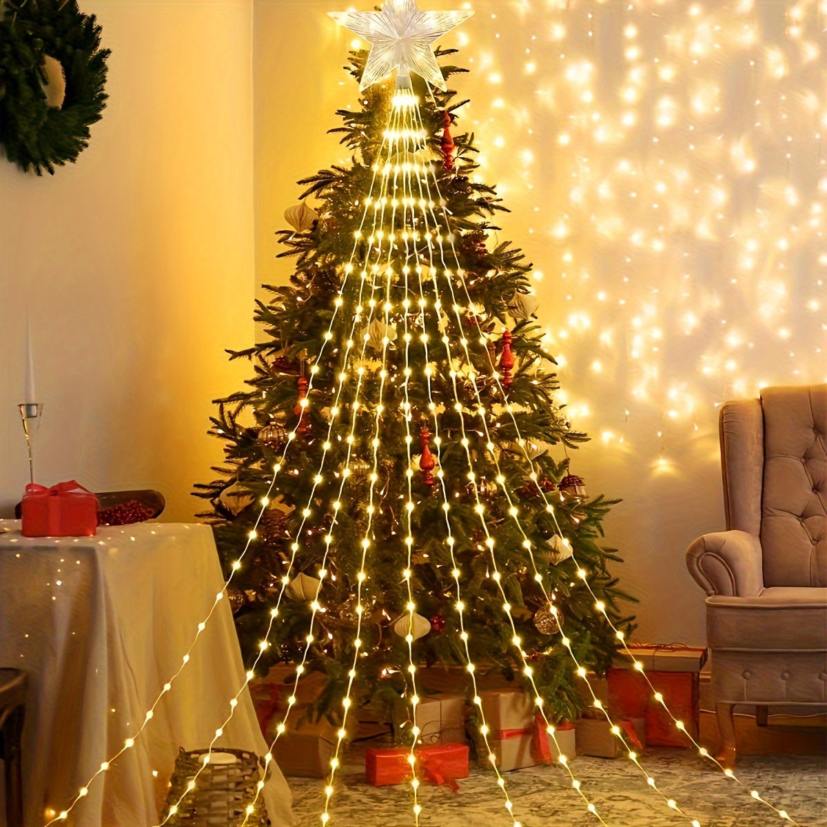 Luces Colgantes de Árbol Estrellado HEEMUUM - Funcionan con Pilas, Decoración de Hilo de   para Dormitorio,  , Fiestas y   - Diseño Moderno de Plástico para Navidad,   y   Festivas 0