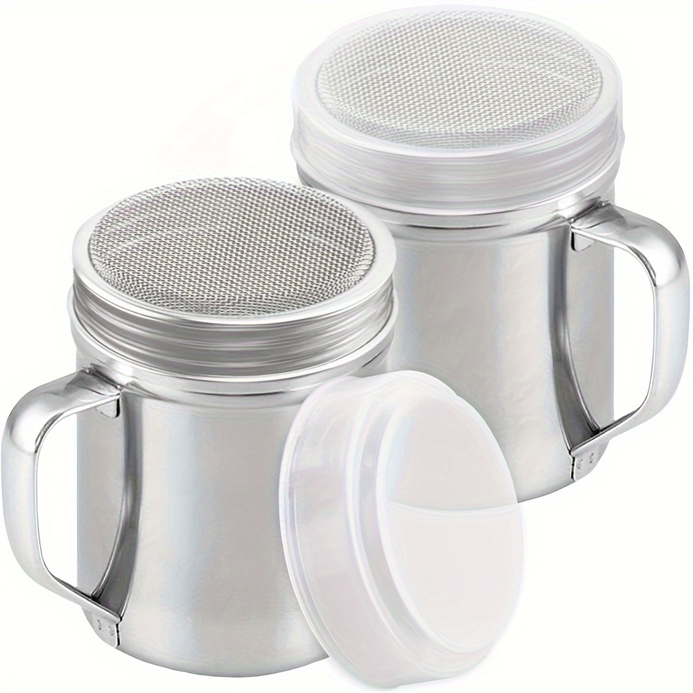 

Stainless Steel Powder Shaker With Handle - Fine Mesh Sugar Duster For Cornstarch, Cocoa, Flour, Coffee - Kitchen & Restaurant Essential, 1pc