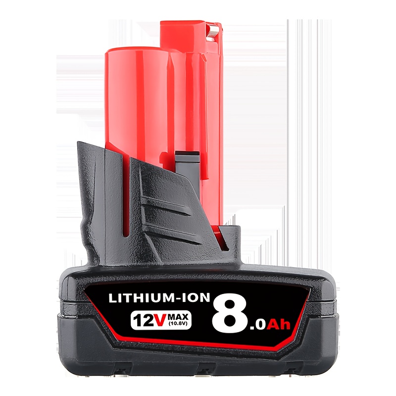 TEMU Nouvelle batterie de remplacement améliorée de 8,0 Ah, lot de 1/2, compatible avec les outils électriques 12V, 100 % compatible avec tous les