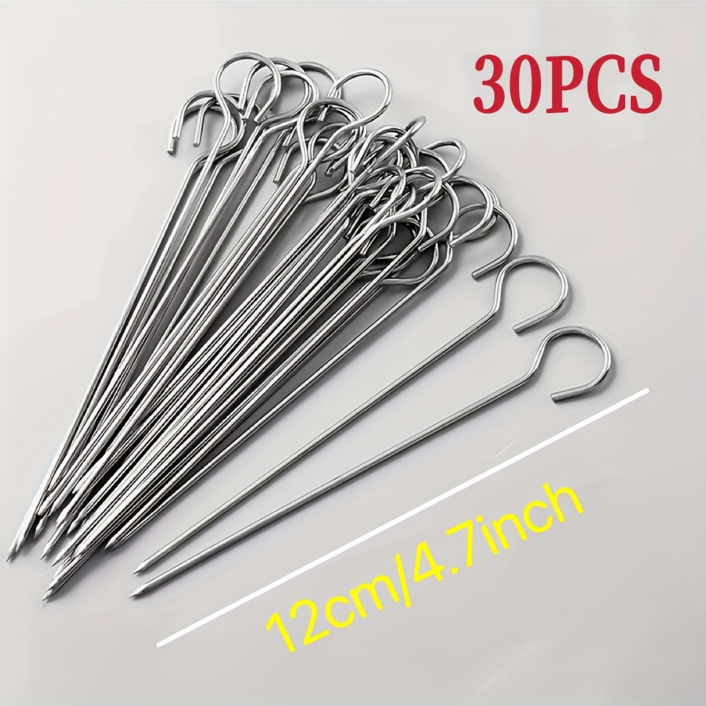 TEMU de four de 12 cm de long, en paquets de , brochettes de barbecue en acier inoxydable pour suspendre en toute sécurité et pour une utilisation .