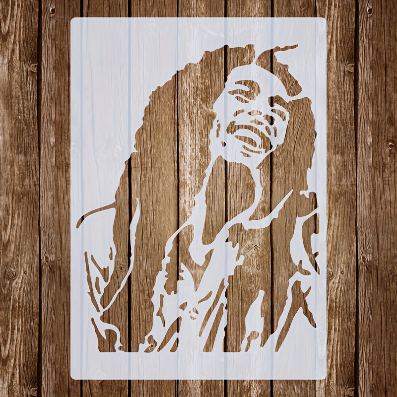 Image of 1-piece Reusable A4-sized Character Stencil For , Fabric, Canvas, Walls, Crafts, Home & Furniture Decoration – Male Portrait Template
