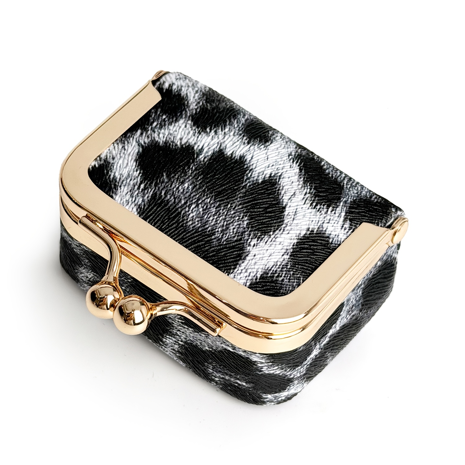 Women's Leopard Print Mini Vintage Style Portable Jewelry Box, Coin Purse with Clasp, Mini Travel Ring Box, Travel Jewelry Case, Women's Cosmetic Organizer, Suitable for Storing Earrings, Rings, Necklaces, and Bracelets.